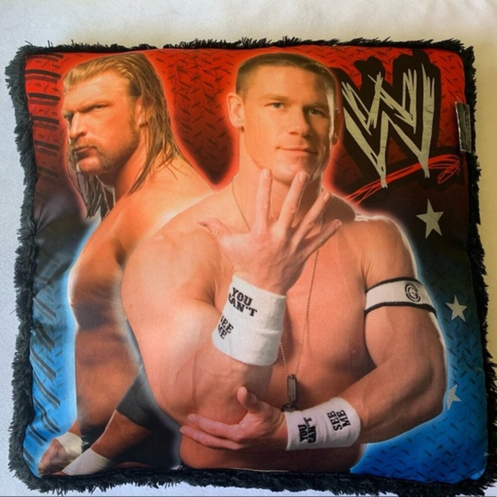 WWE John Cena Triple H Throw Pillow